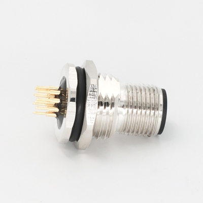 M12 Male Conector Panel Mounting 12 Pin A Code Circular Connectors for PCB Mounting