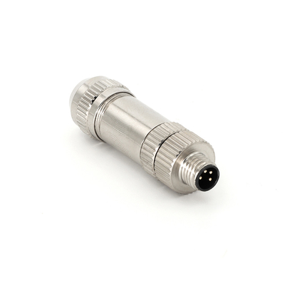 Screw Connection M8 Connector 4 Pin Straight Male A Code Full Metal