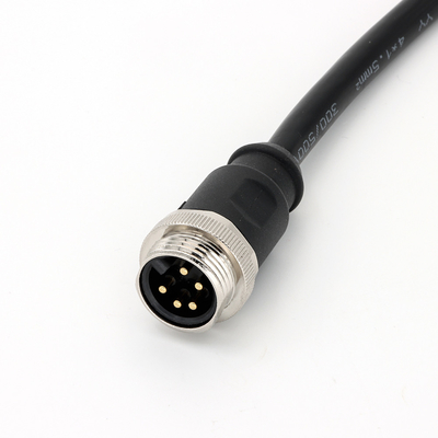 Pre Assembled Cable 7/8" 5 Pin Connector Male Straight Black PVC A Code