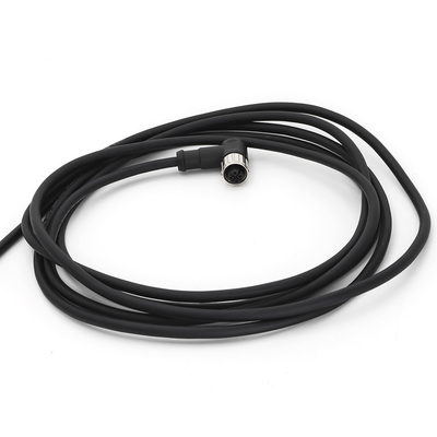 Angled Circular M12 Connector Female 5 Pin Pre Assembled Cable Connectors