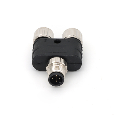 M12 Distributor Connector Y Distributor Male 4 Pin To Female 4 Pin A Coding