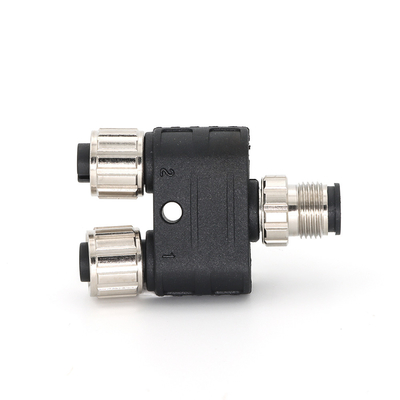 M12 Distributor Connector Y Distributor Male 4 Pin To Female 4 Pin A Coding