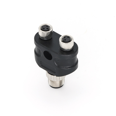 Y Distributor M12 Connector 4 Pin Male To M8 3 Pin Female A Coding