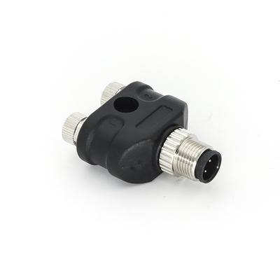 Y Distributor M12 Connector 4 Pin Male To M8 3 Pin Female A Coding