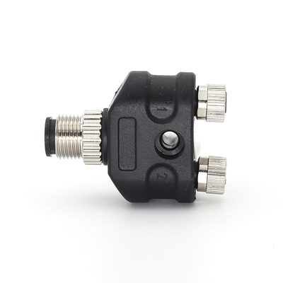 Y Distributor M12 Connector 4 Pin Male To M8 3 Pin Female A Coding