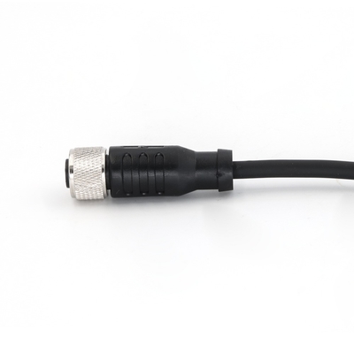 M12 Pre Assembled 10M Cable Connector 3 Pin IP67 Straight PVC Black Unshielded