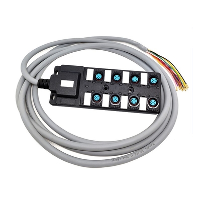 Dual Channel Industrial Distribution Box 8 Port NPN Junction Box For M12