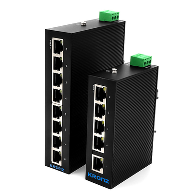 Industrial Unmanaged DIN Rail Network Switch 8 Port 100Mbit/S