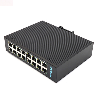 Unmanaged Din Rail Mount Ethernet Switch 10/100M Bit/S 16 Port