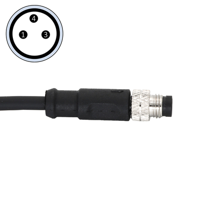 Pre Assembled M8 Male Connector 3 Pin With Cable Straight A Code PVC