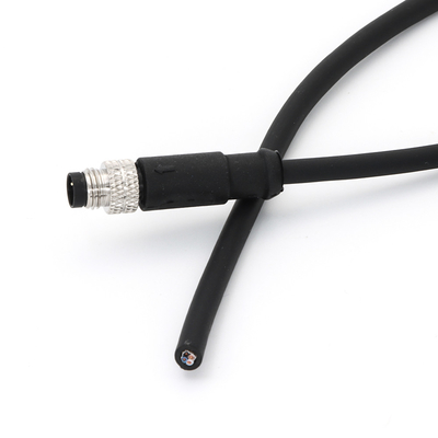 Pre Assembled M8 Male Connector 3 Pin With Cable Straight A Code PVC