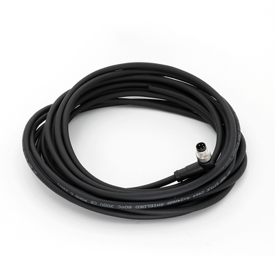 Angled M8 3 Pin Male Connector Pre Assembled Customized Cable A Code PVC