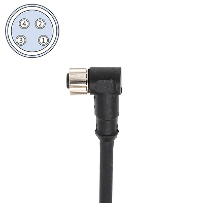 Angled M8 Circular Connector Female 4 Pin