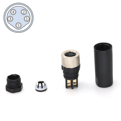 M8 Wireable Field Assembly Connectors 5 Pin B Code IEC 61076-2-104