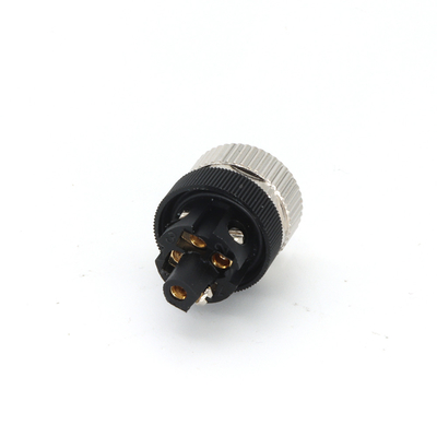 M12 Connector Industrial Field Wirable Assembly Connector 4 Pin Female A Code