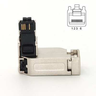 Field Wireable RJ45 Connector Angled 4 Pin