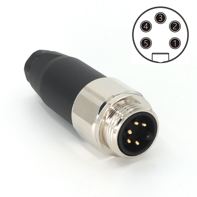 7/8" Connector Field-wireable Assembly Connector 5 Pin A Code Male