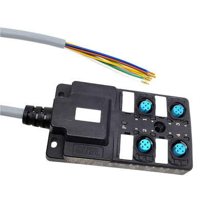 Industrial Distribution Box Single Channel 4-port NPN junction box for M12