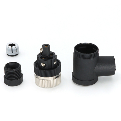 M12 Circular Connector 5 Pin A Code Screw Locking Plug Female ​Angled