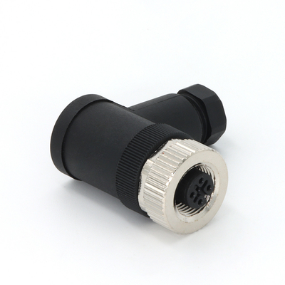 M12 Circular Connector 5 Pin A Code Screw Locking Plug Female ​Angled