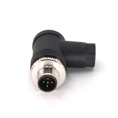 Angled Circular M12 Connector 5 Pin IP67 Male