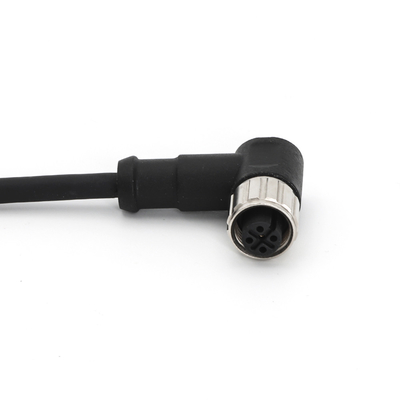 Angled Circular M12 Connector Female 5 Pin Pre Assembled Cable Connectors