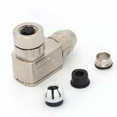 Field Wireable Assembly M12 Connector 8 Pin Female Metal IP67 Industrial