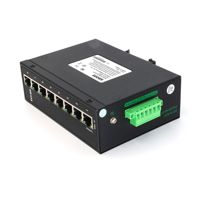 Industrial DIN Rail PoE Ethernet Switches 8 Port 12-52VDC 1000Base-TX Unmanaged