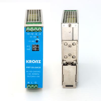 LED Light Industrial Power Supply AC/DC 24V/5A DIN Rail Cooling Start