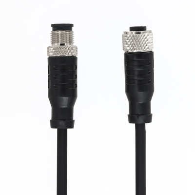 Unshielded M12 5 Pin Female Connector Pre Assembled 5M Cable IP67 Straight PVC