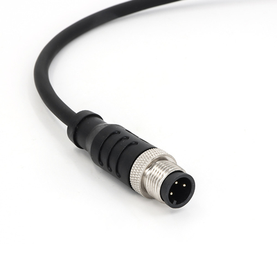 Male M12 Connectors 12 Pin IEC 61076-2-101 Unshield Pre Assembled Cable Straight