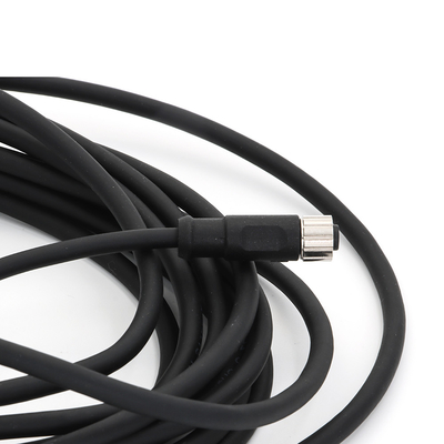 Straight Female M8 5 Pin Connector Pre Assembled Cable Customized Length B Code