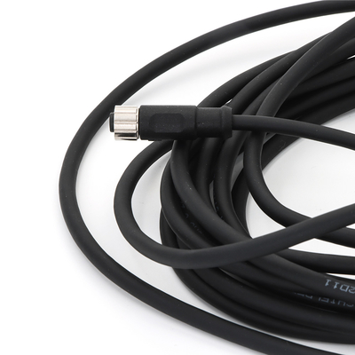 Straight Female M8 5 Pin Connector Pre Assembled Cable Customized Length B Code