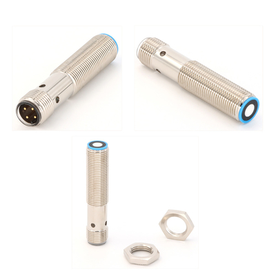 U12 Industrial Ultrasonic Sensor 4 Pin Detection Range 20-200mm M12 Connector IP67