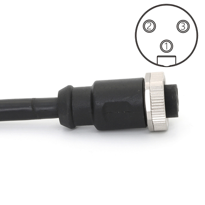7/8" Circular Connector Female 3 Pin Waterproof 16UN PVC Cable Connector