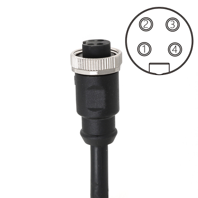 7/8"-16UN Circular 7/8" Connector With Pre Molded Cable IP67 4 Pin Female Straight