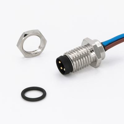 Panel Mount M8 Male Connector 3/4/5/6/8Pin Front Mounting 0.5m Pre Wired