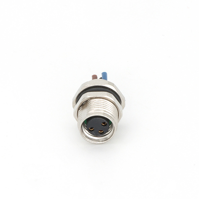 M8 Panel Mount Connector 0.5m Pre-Wired Female Front Mounting Straight 3 Pin A Code