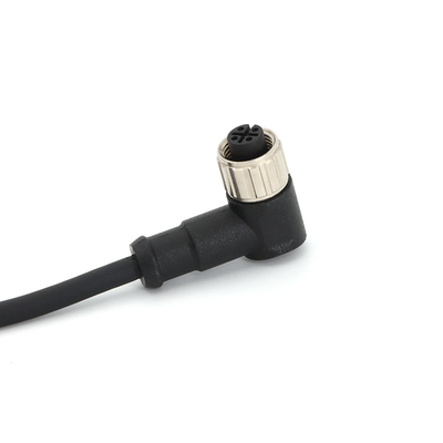 Angled M12 Connectors Female 8 Pin Waterproof IP67 With Molded Cable