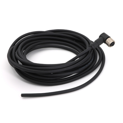 Angled M12 Connectors Female 8 Pin Waterproof IP67 With Molded Cable