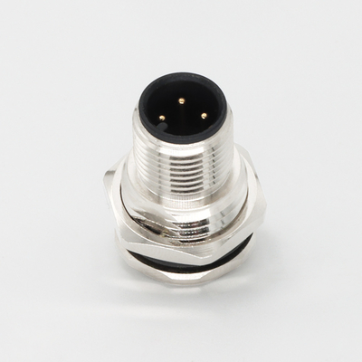 IEC 61076-2-101 M12 Panel Mount Connector 3 Pin Male Straight Flange Connectors