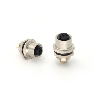 M12 Panel Mount Connector Female 5 Pin Rear Mounting  M16 X 1.5 IP67