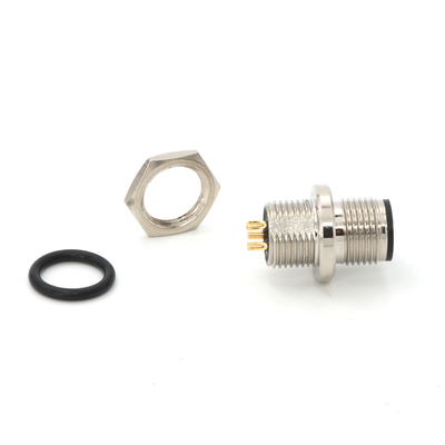 Flange Panel Mount M12 Connector Male 5 Pin Female Rear Mounting IP67