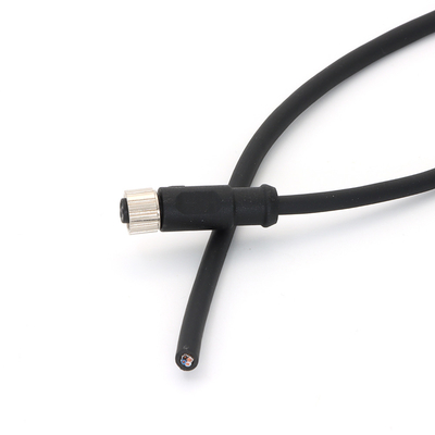 8Pin M8 Connectors Pre Assembled Cable With Straight Female 30V A Code PVC Black