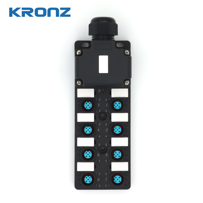 Industrial Distribution Box 8 Port Dual Channel NPN Junction Box M12 Connector