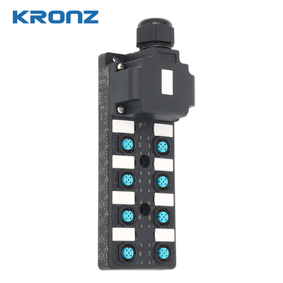 Industrial Distribution Box 8 Port Dual Channel NPN Junction Box M12 Connector