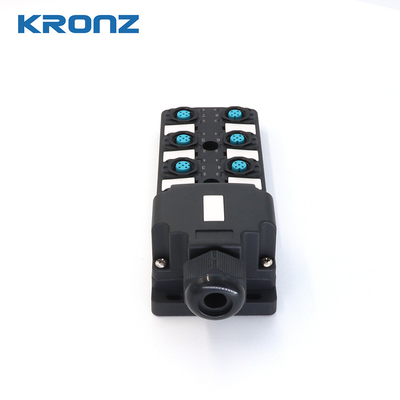 Industrial Distribution Box Dual Channel No components 8 Port M12 Connector Junction