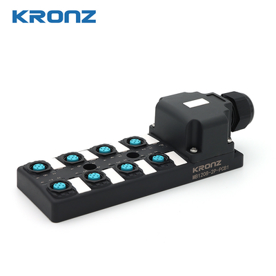 Industrial Distribution Box Dual Channel No components 8 Port M12 Connector Junction