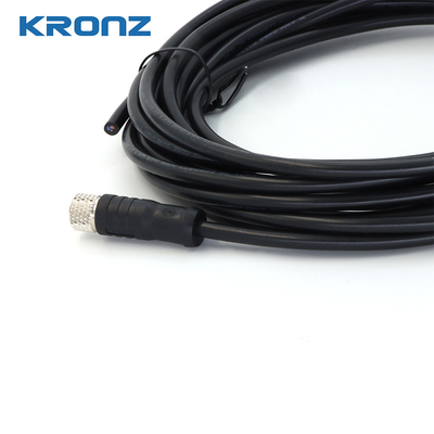 IP67 Pre Assembled M8 Sensor Connector With 15m PA / Black Cable Black Housing