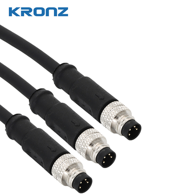 IP67 Waterproof TPU M8 3-Pin Male Straight Connector for Unshielded Sensor Cable